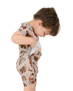 Front Opening Ready Set Romper® Shortie in Woodland Animals