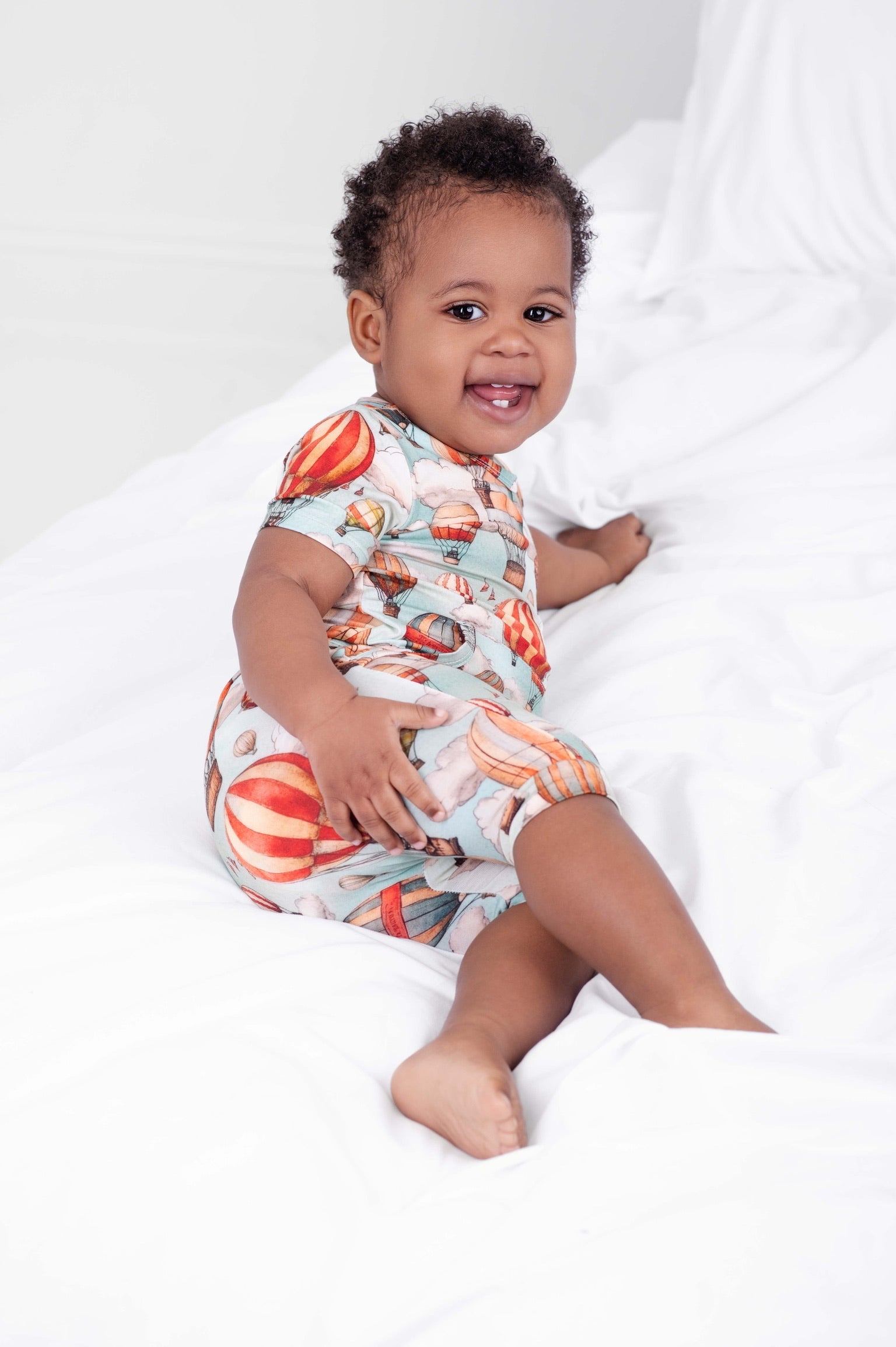 Front Opening Ready Set Romper® Shortie in Catch Me in the Clouds