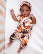 Front Opening Ready Set Romper® Shortie in Mushrooms