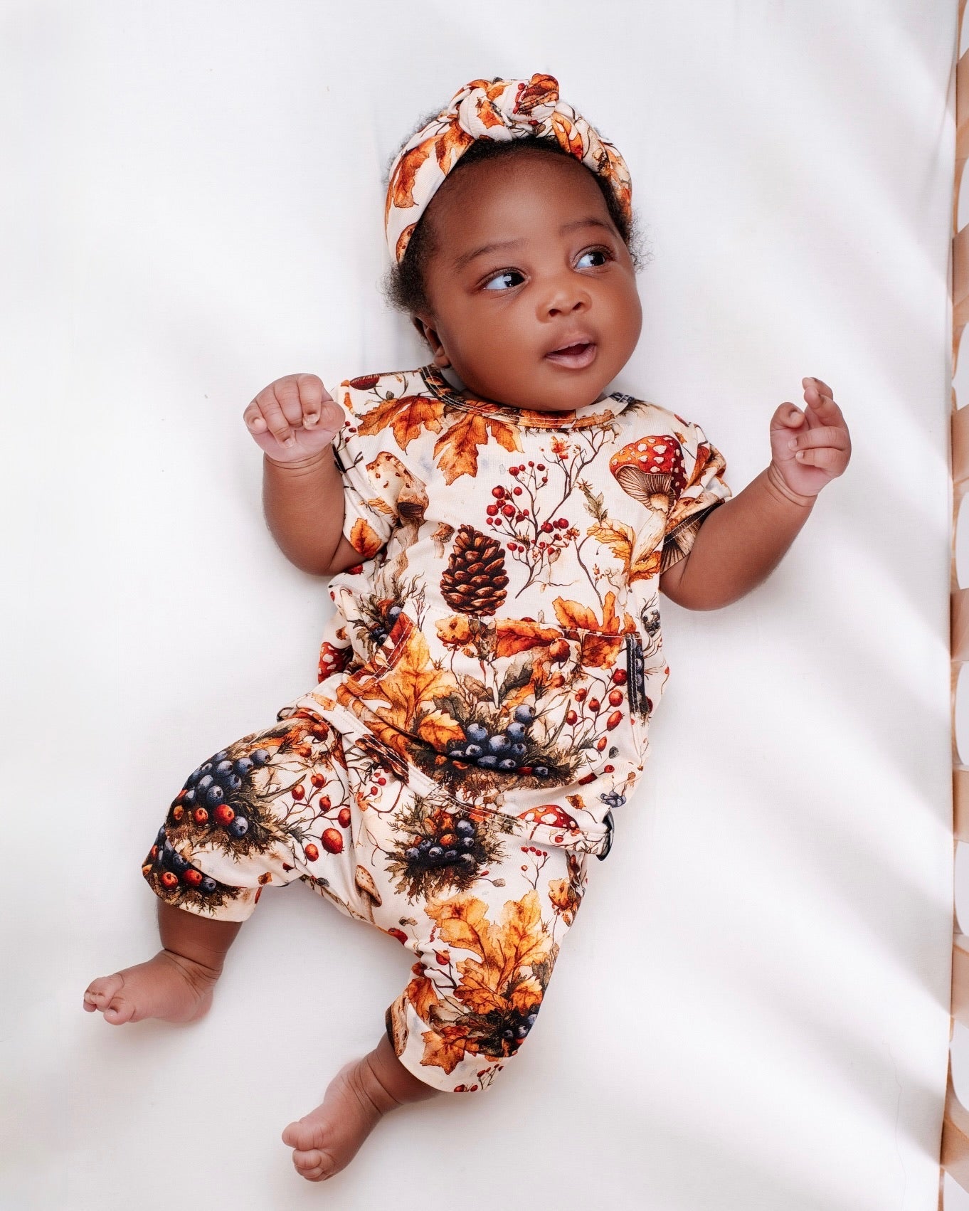 Front Opening Ready Set Romper® Shortie in Mushrooms
