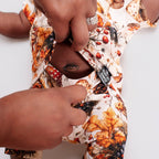 Front Opening Ready Set Romper® Shortie in Mushrooms