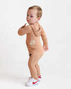Front Opening Ready Set Romper® ZIP-IT in Ribbed Caramel