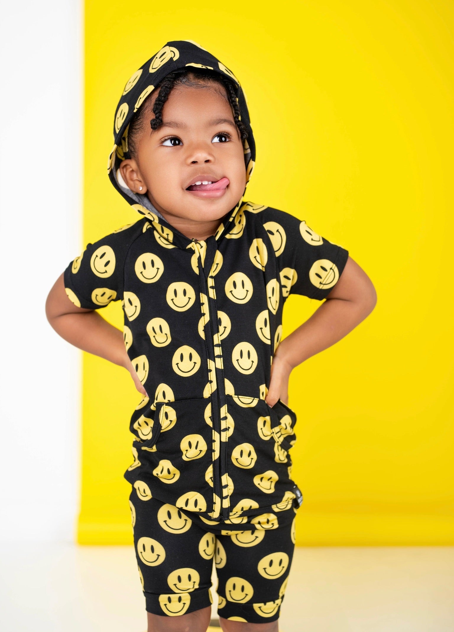 Front Opening Ready Set Romper® ZIP-IT! Shortie in Vibe Check