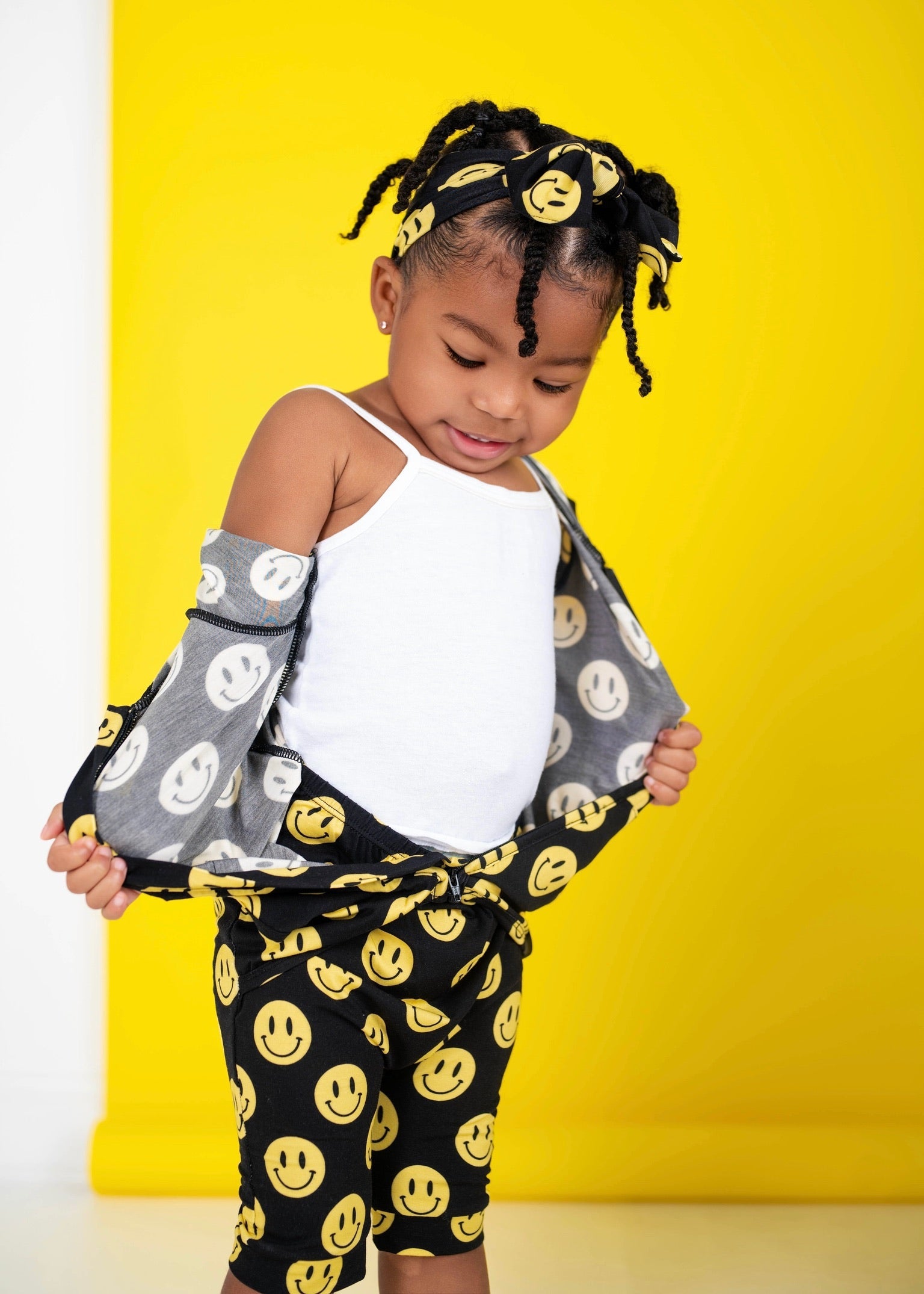 Front Opening Ready Set Romper® ZIP-IT! Shortie in Vibe Check