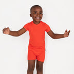 2 pc Loungewear Set in Ribbed Coral
