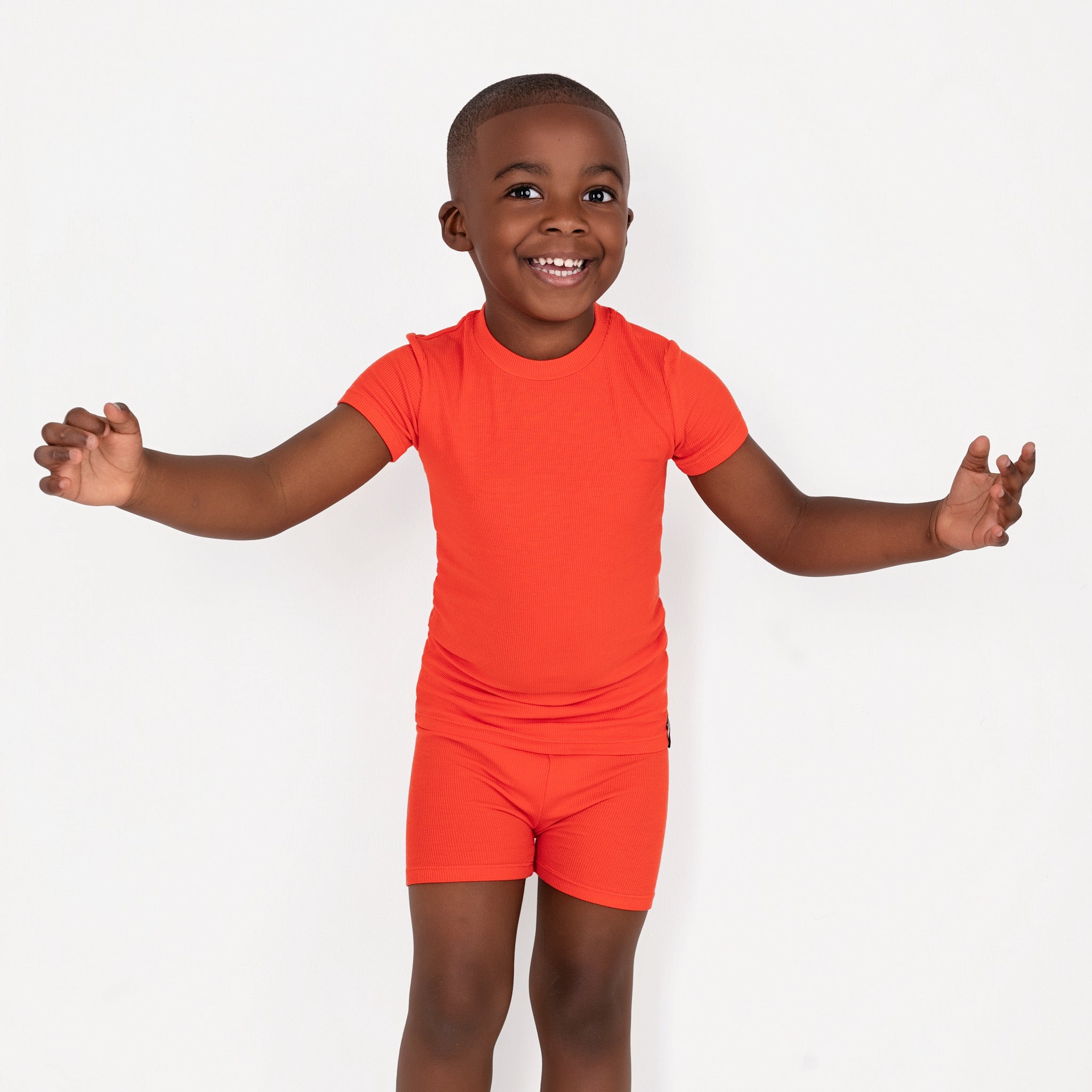 2 pc Loungewear Set in Ribbed Coral