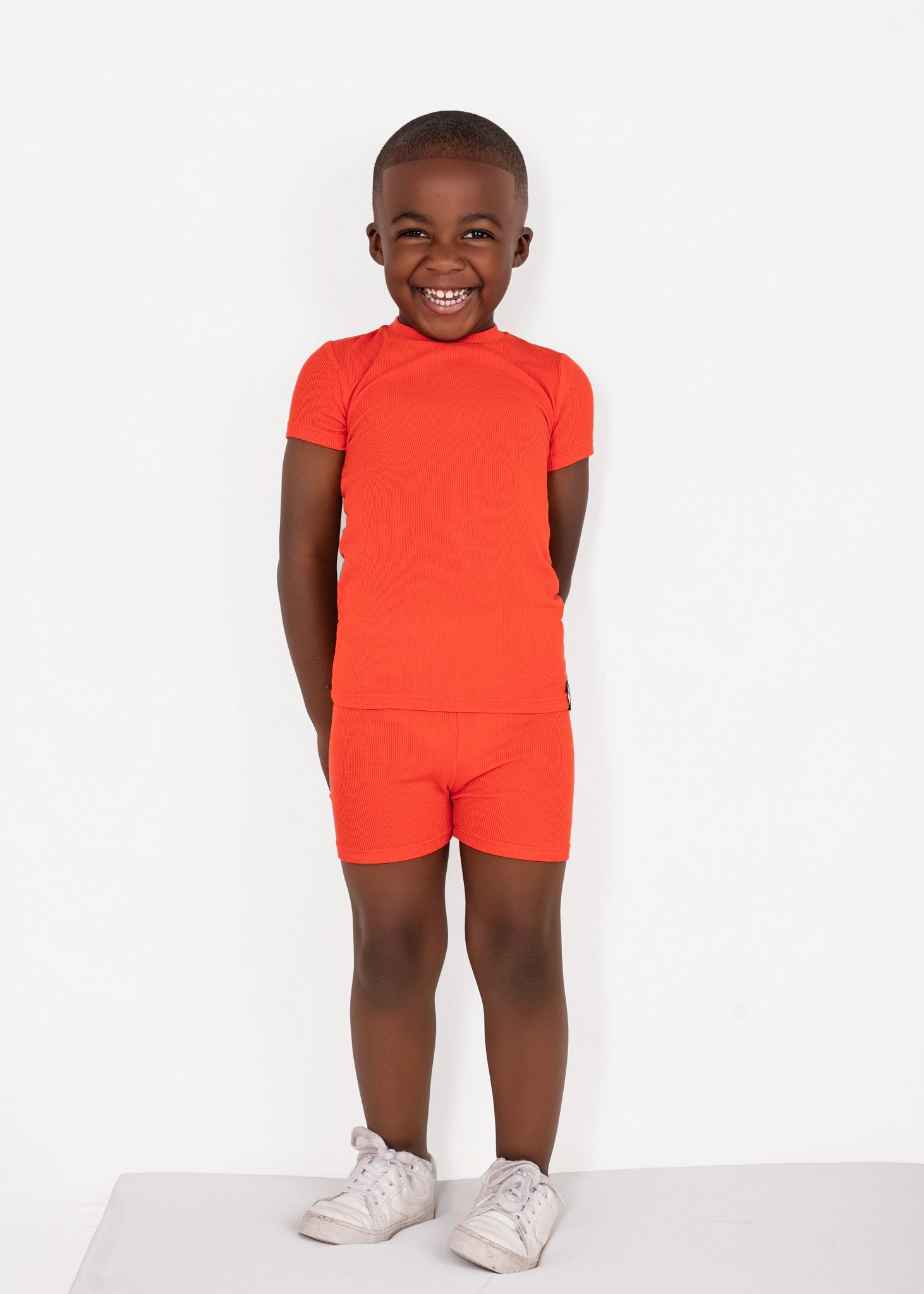 2 pc Loungewear Set in Ribbed Coral