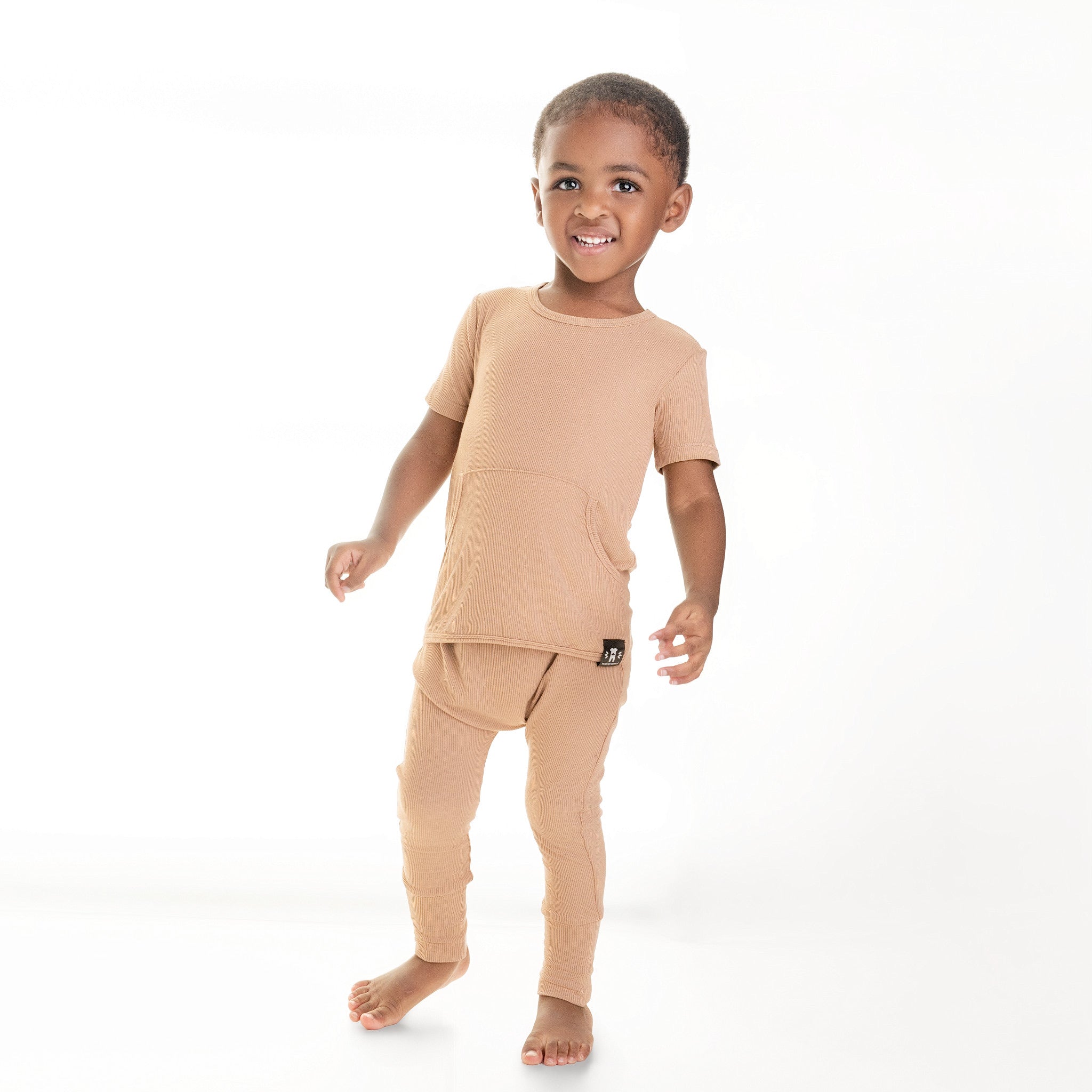 Front Opening Ready Set Romper® in Ribbed Caramel