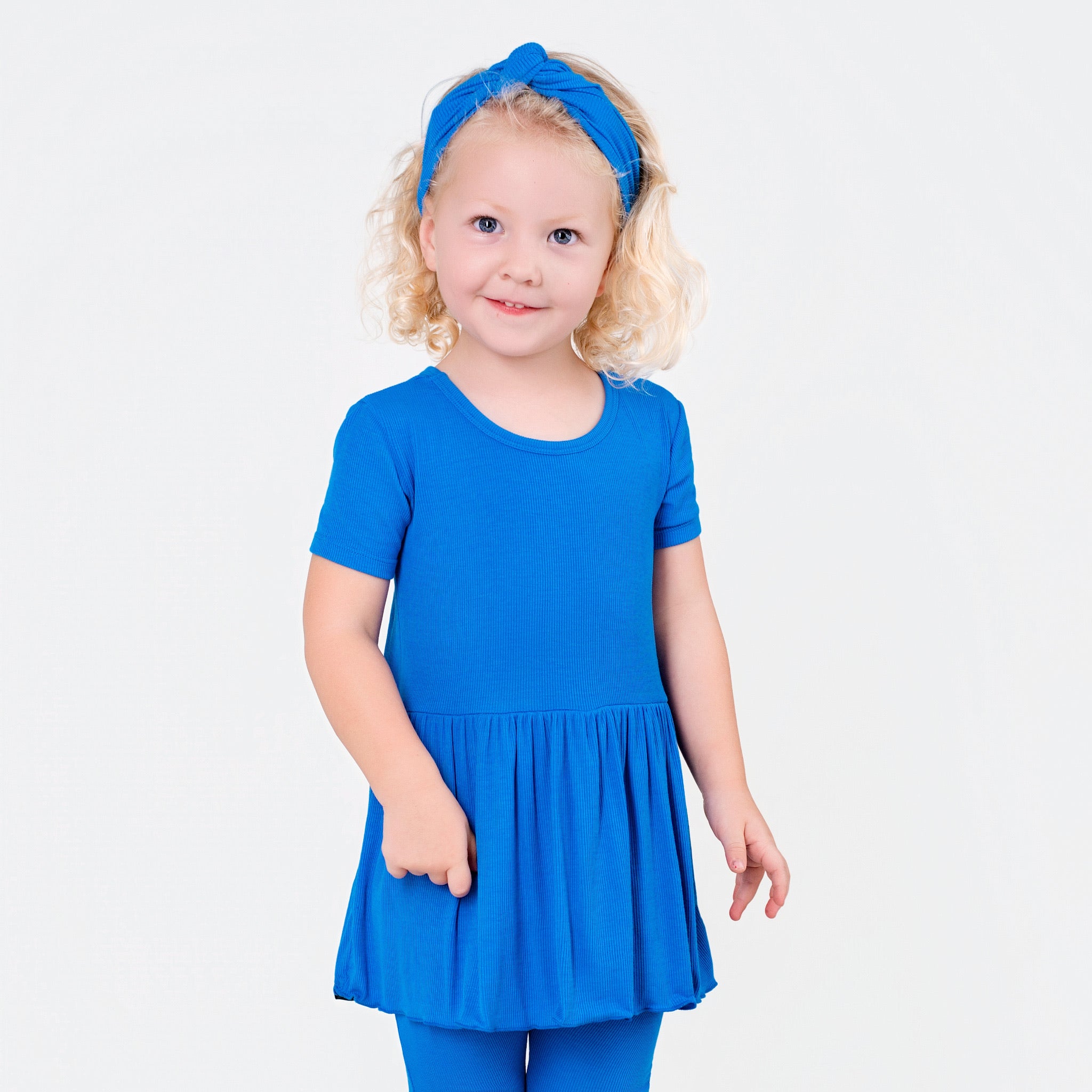 Reversible Opening Ready Set Romper® Twirl in Ribbed Sapphire