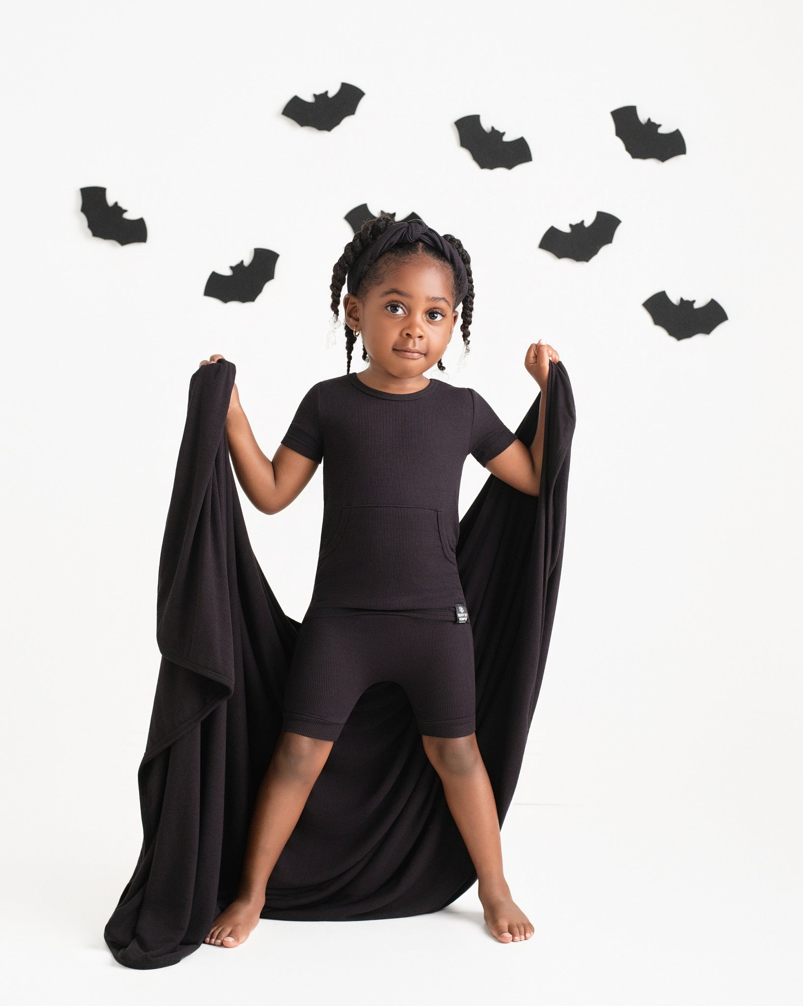Front Opening Ready Set Romper® Shortie in Ribbed Essential Midnight