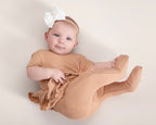 Reversible Opening Ready Set Romper® Twirl in Ribbed Caramel