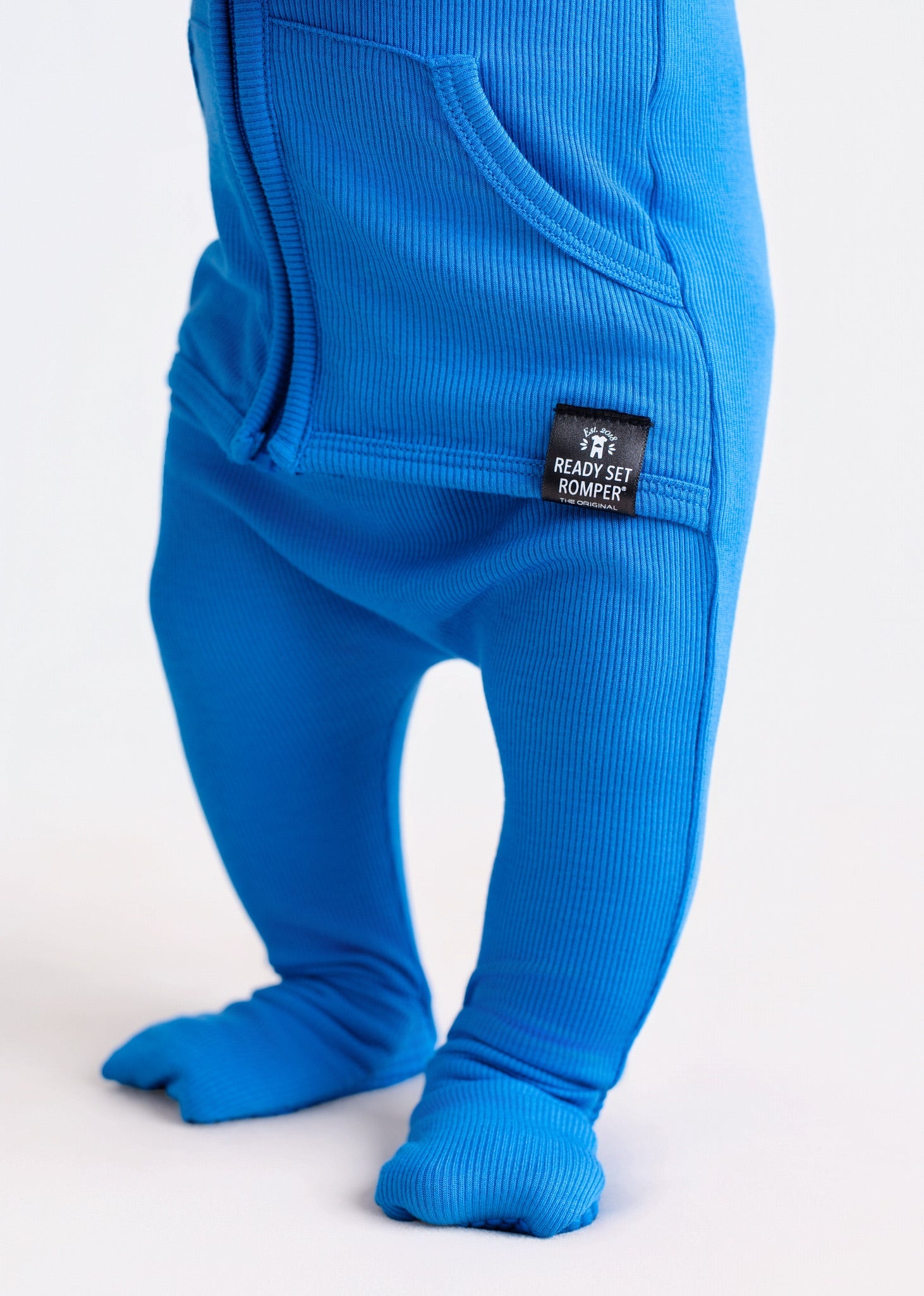 Front Opening Ready Set Romper® ZIP-IT! in Ribbed Sapphire