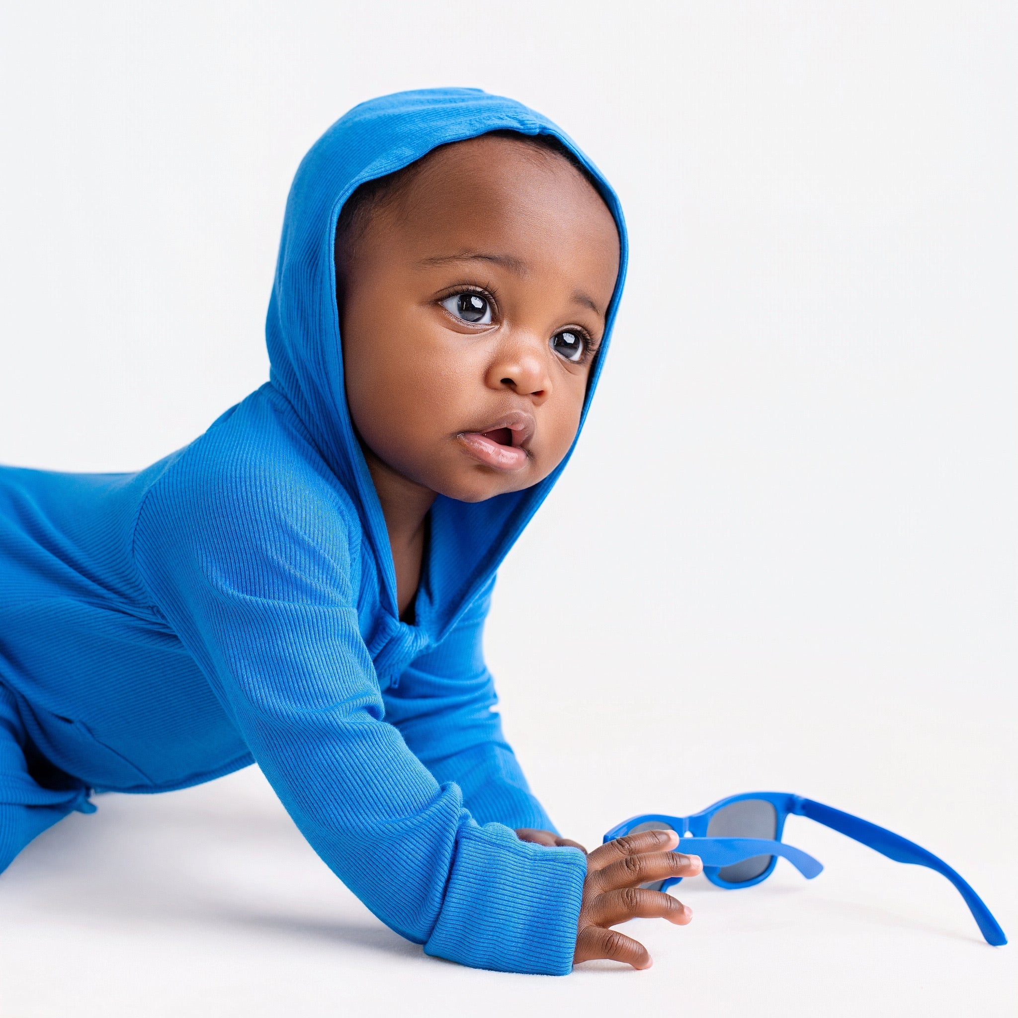 Front Opening Ready Set Romper® ZIP-IT! in Ribbed Sapphire