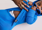 Front Opening Ready Set Romper® ZIP-IT! in Ribbed Sapphire
