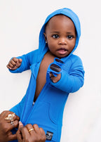 Front Opening Ready Set Romper® ZIP-IT! in Ribbed Sapphire
