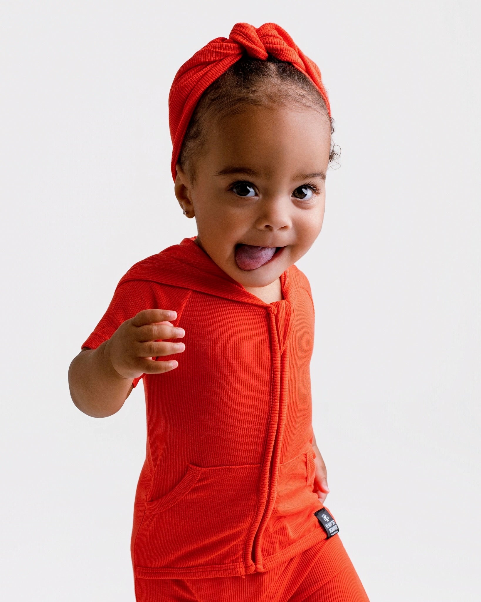 Headwrap in Ribbed Coral