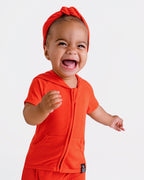 Front Opening Ready Set Romper® ZIP-IT! in Ribbed Coral