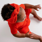Headwrap in Ribbed Coral