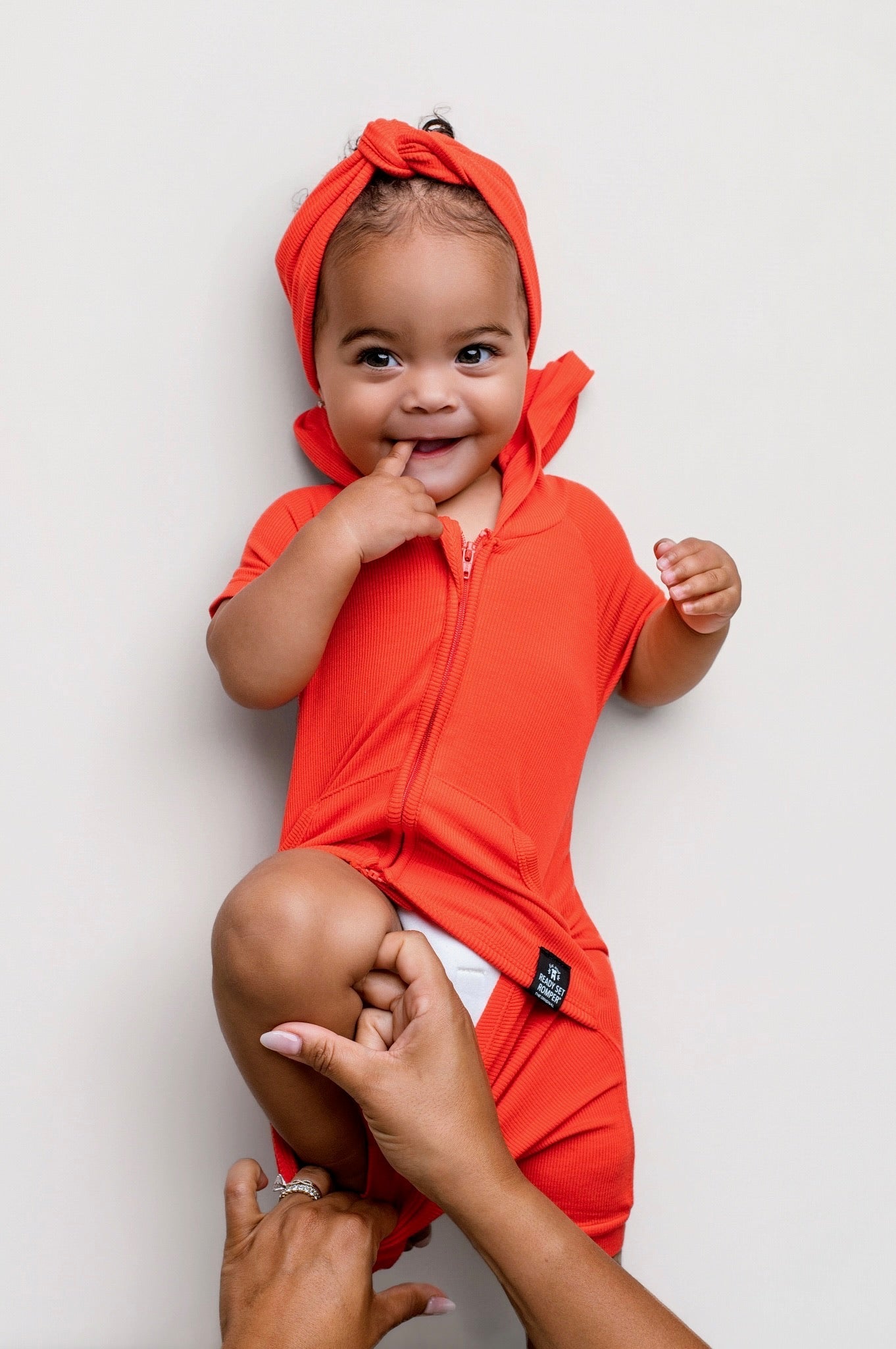 Front Opening Ready Set Romper® ZIP-IT! in Ribbed Coral