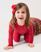 Front Opening Ready Set Romper® in Ribbed Crimson