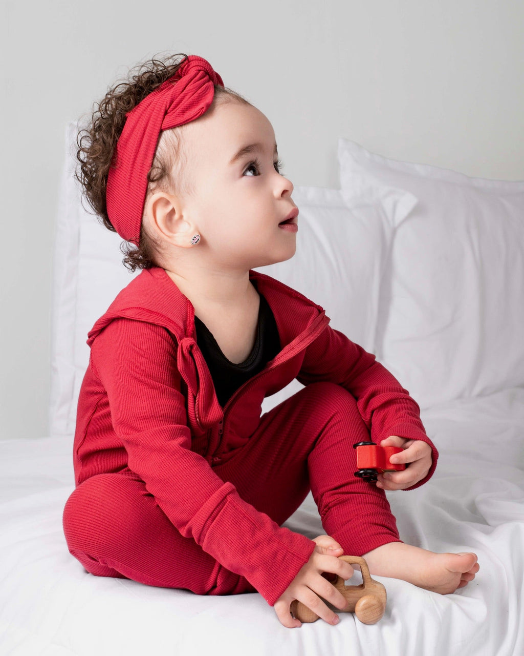 Front Opening Ready Set Romper® ZIP-IT! in Ribbed Crimson