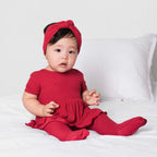 Reversible Opening Ready Set Romper® Twirl in Ribbed Crimson