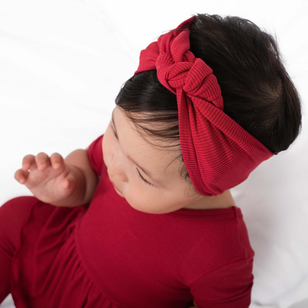 Headwrap in Ribbed Crimson