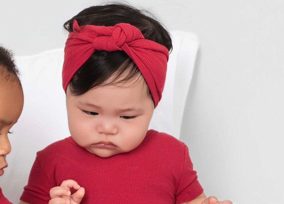 Headwrap in Ribbed Crimson