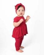 Reversible Opening Ready Set Romper® Twirl in Ribbed Crimson