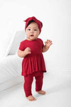 Reversible Opening Ready Set Romper® Twirl in Ribbed Crimson