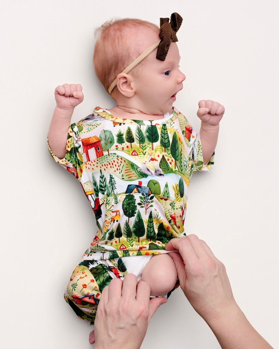 Front Opening Ready Set Romper® Shortie in Farmland