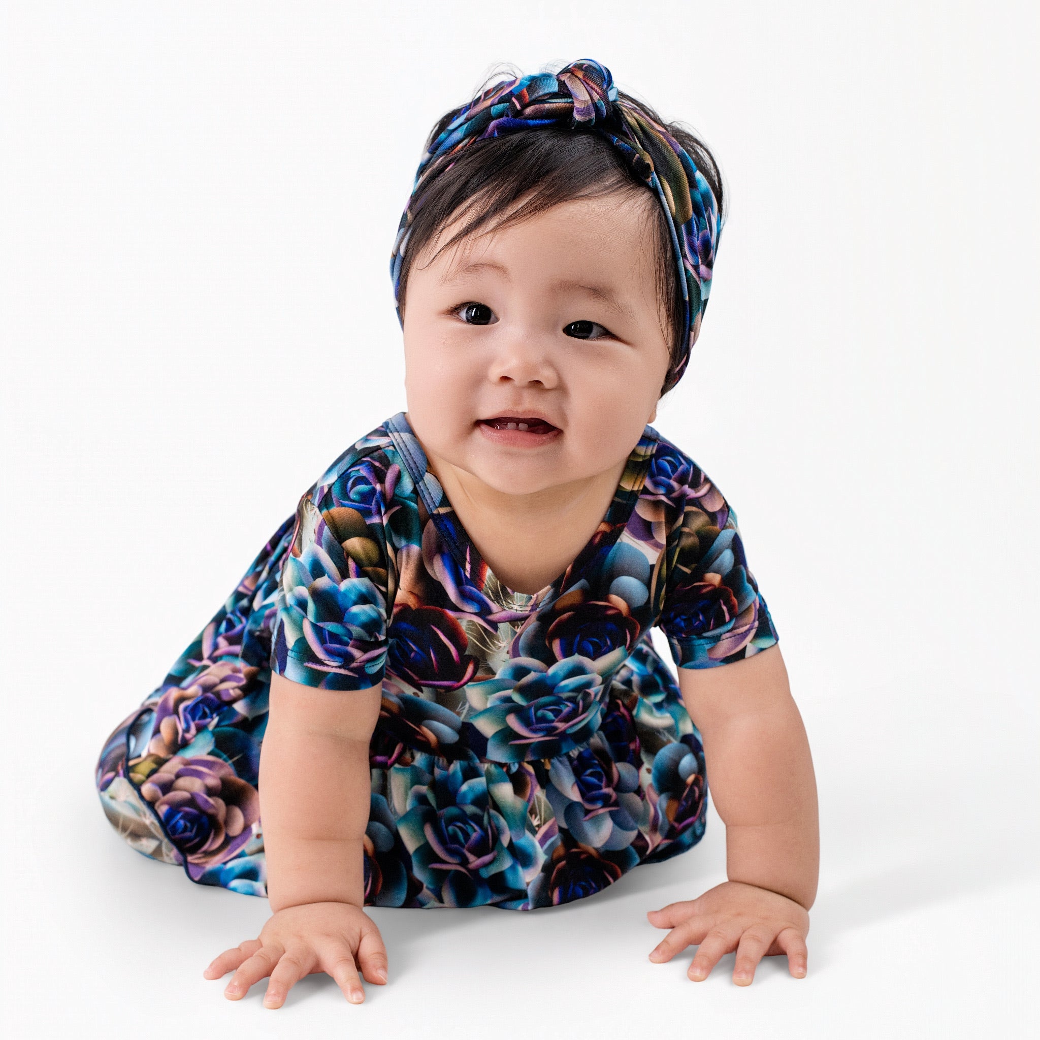 Reversible Opening Ready Set Romper® Twirl in Electric Garden