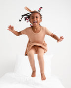 Reversible Opening Ready Set Romper® Twirl in Ribbed Caramel