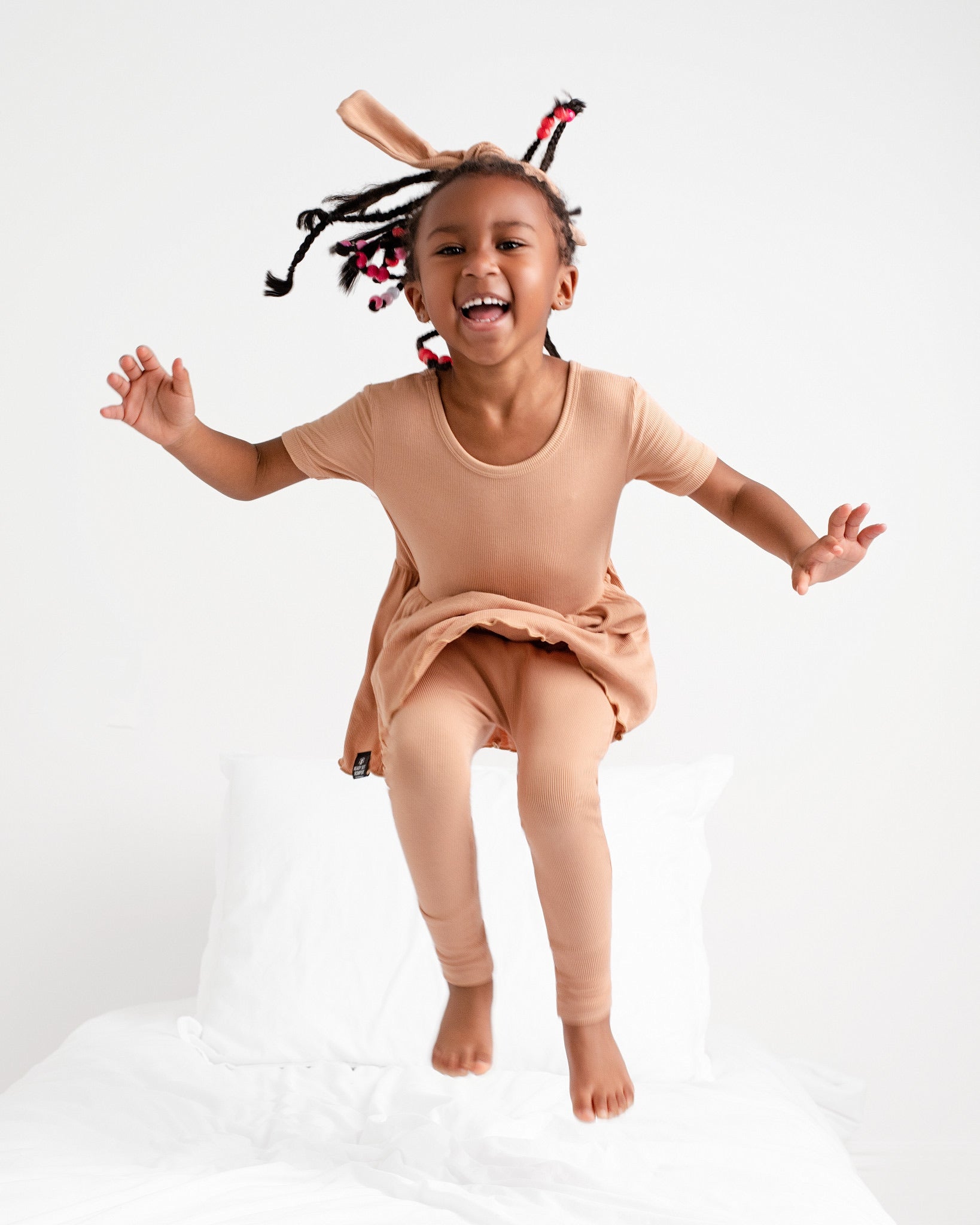 Reversible Opening Ready Set Romper® Twirl in Ribbed Caramel