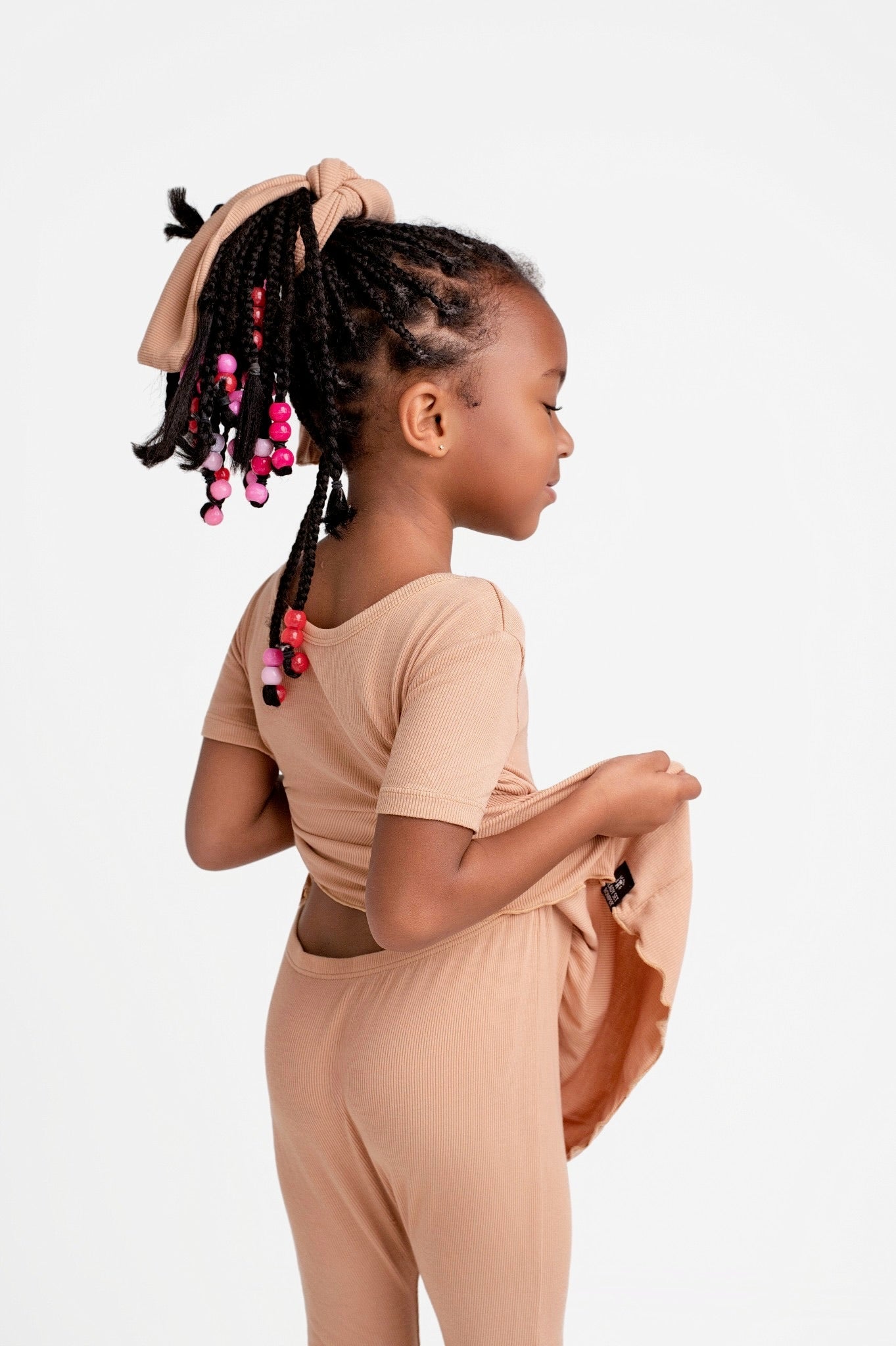 Reversible Opening Ready Set Romper® Twirl in Ribbed Caramel