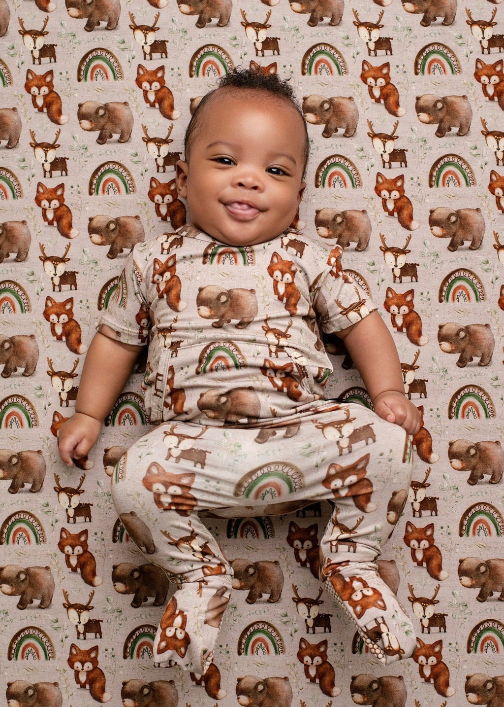 Front Opening Ready Set Romper® in Woodland Animals