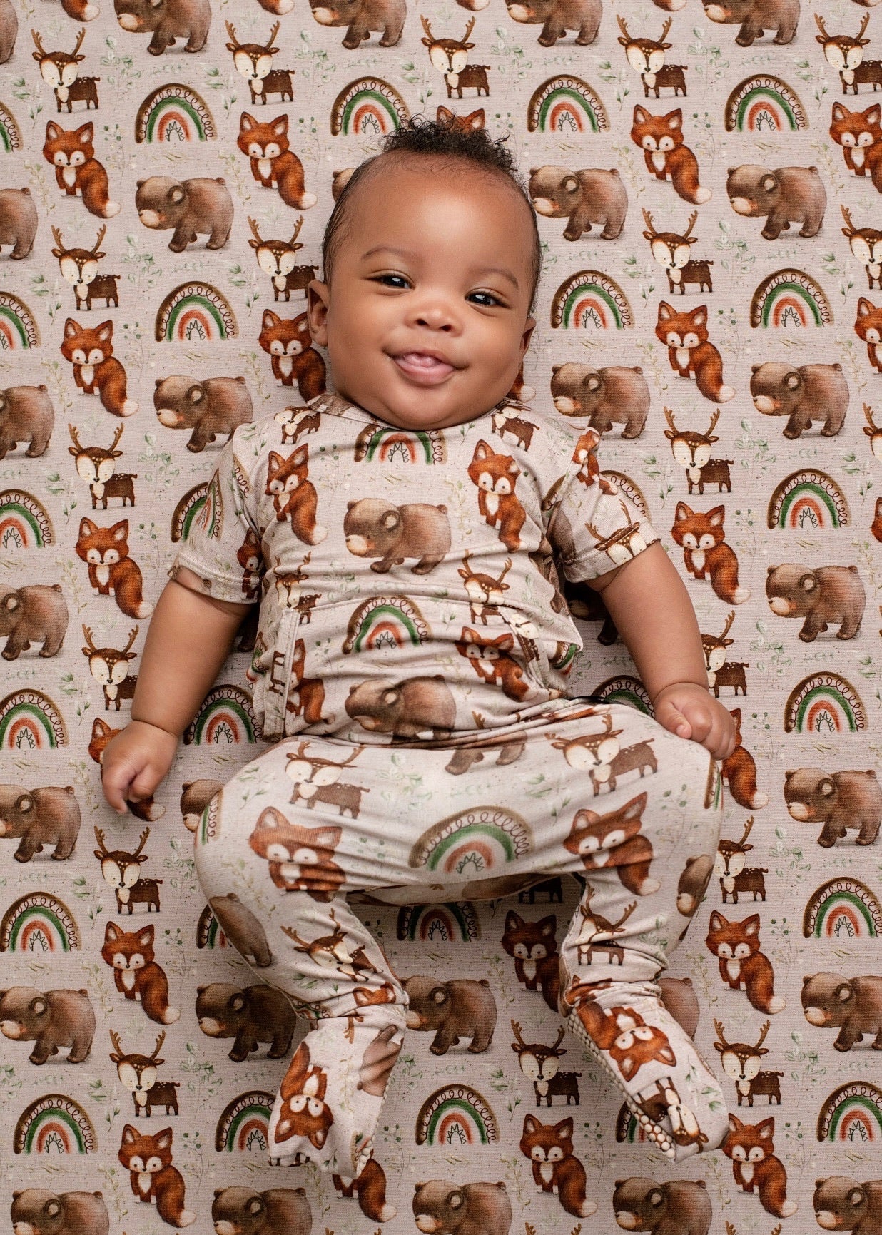 Front Opening Ready Set Romper® in Woodland Animals