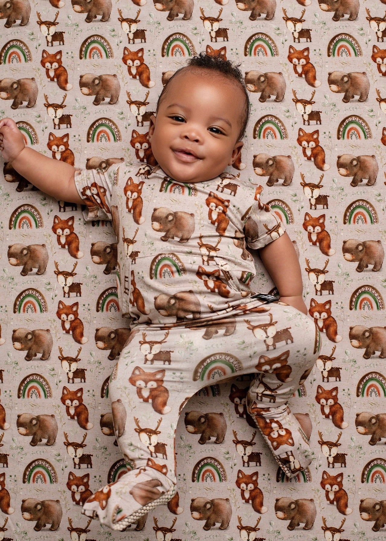 Front Opening Ready Set Romper® in Woodland Animals
