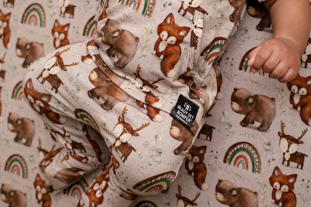 Front Opening Ready Set Romper® in Woodland Animals