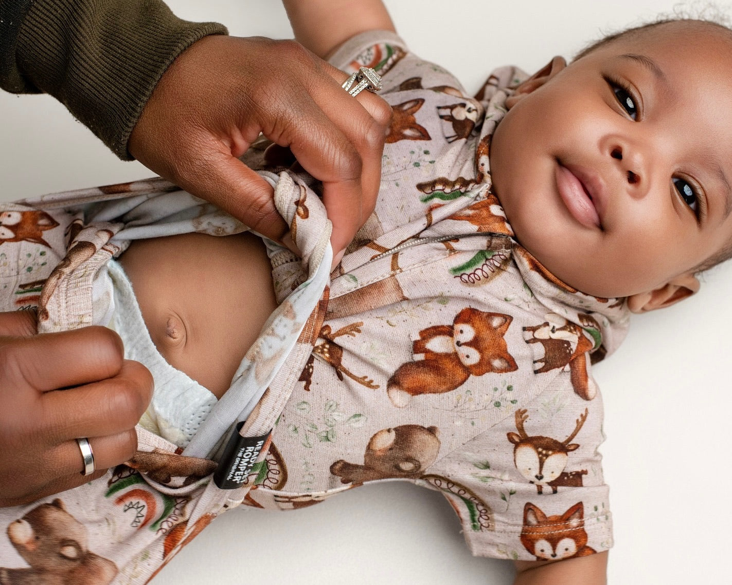 Front Opening Ready Set Romper® ZIP-IT! in Woodland Animals