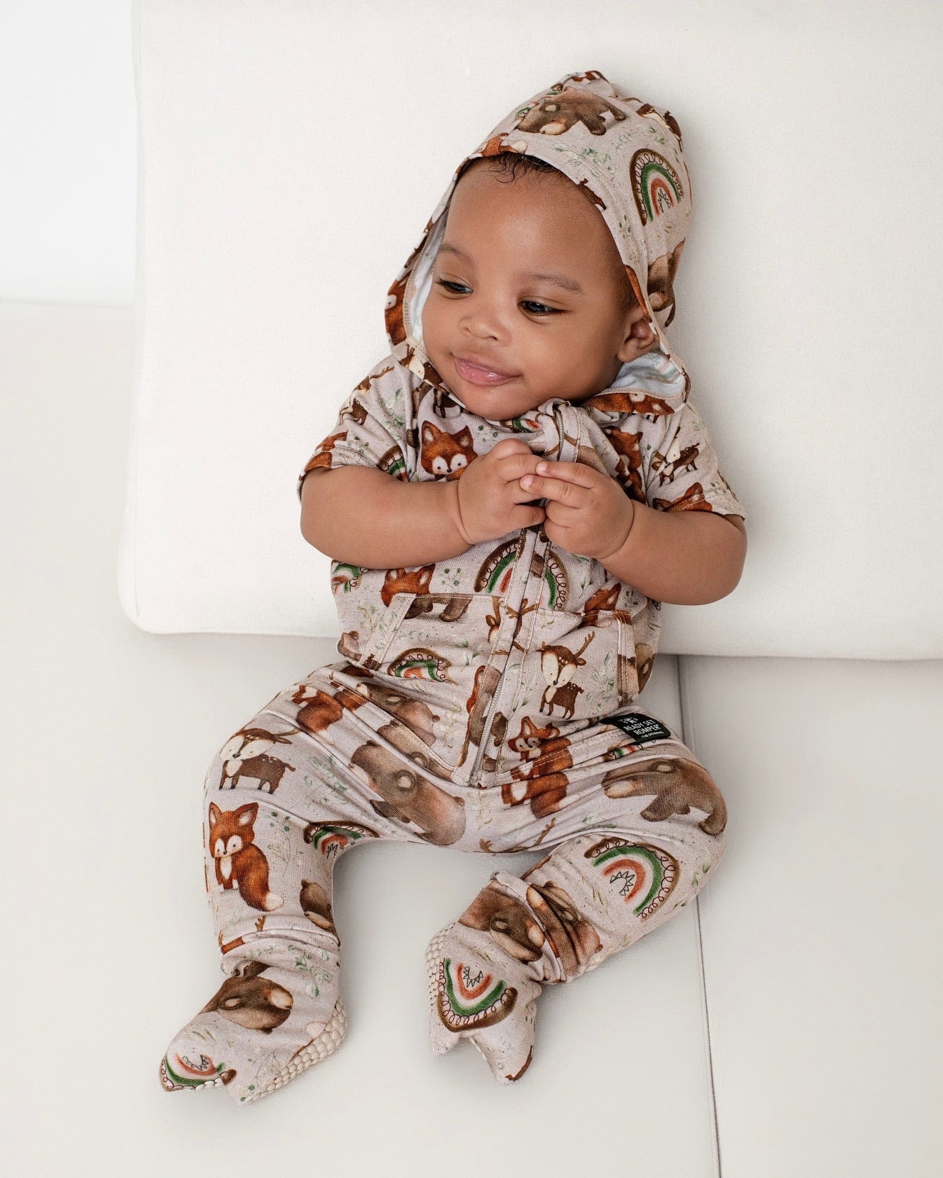 Front Opening Ready Set Romper® ZIP-IT! in Woodland Animals