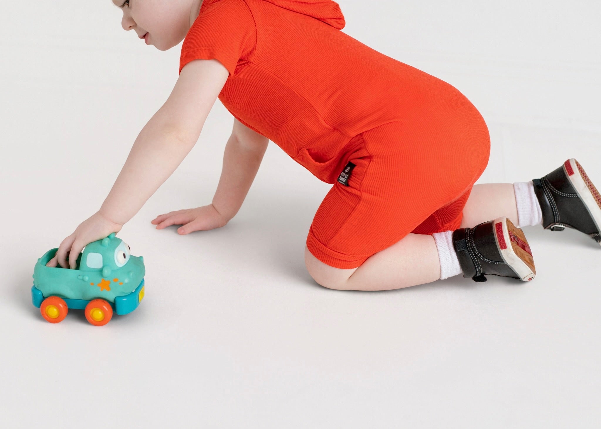 Front Opening Ready Set Romper® ZIP-IT! in Ribbed Coral