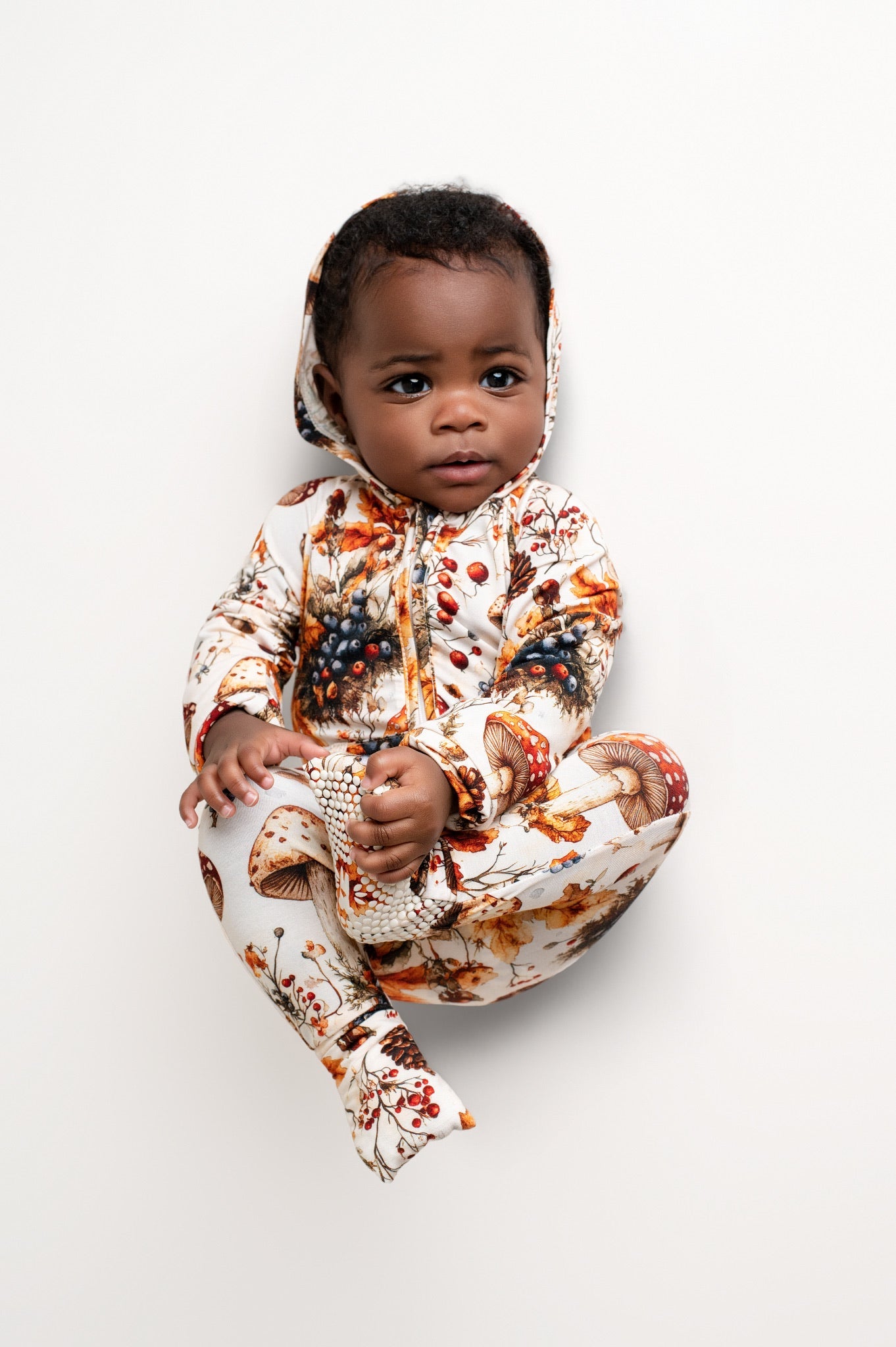 Front Opening Ready Set Romper® ZIP-IT! in Mushrooms