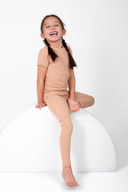 2 pc Loungewear Set in Ribbed Caramel