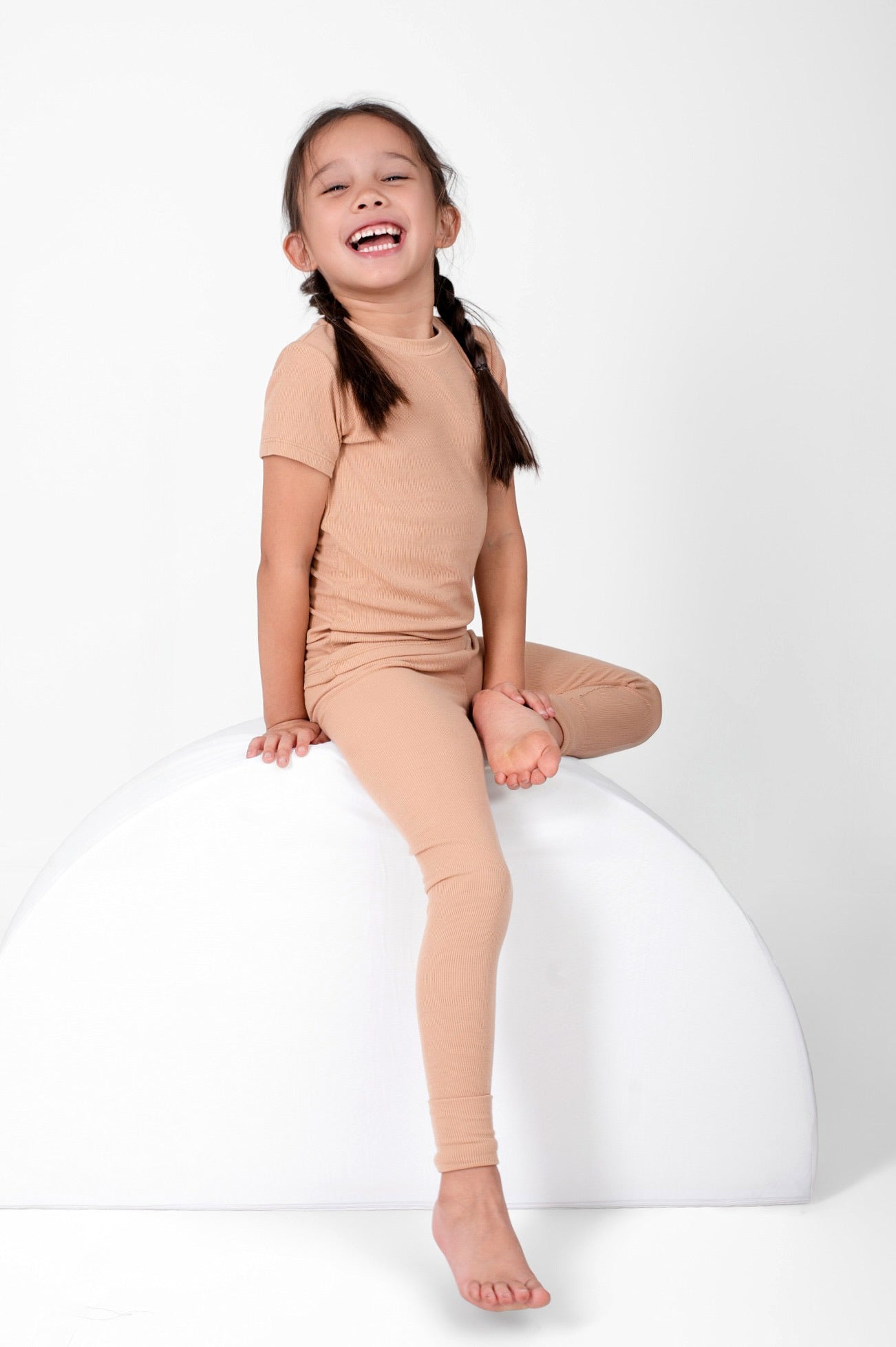 2 pc Loungewear Set in Ribbed Caramel