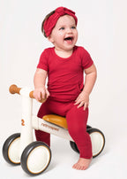 Front Opening Ready Set Romper® in Ribbed Crimson