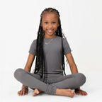 2 pc Loungewear Set in Ribbed Stormy