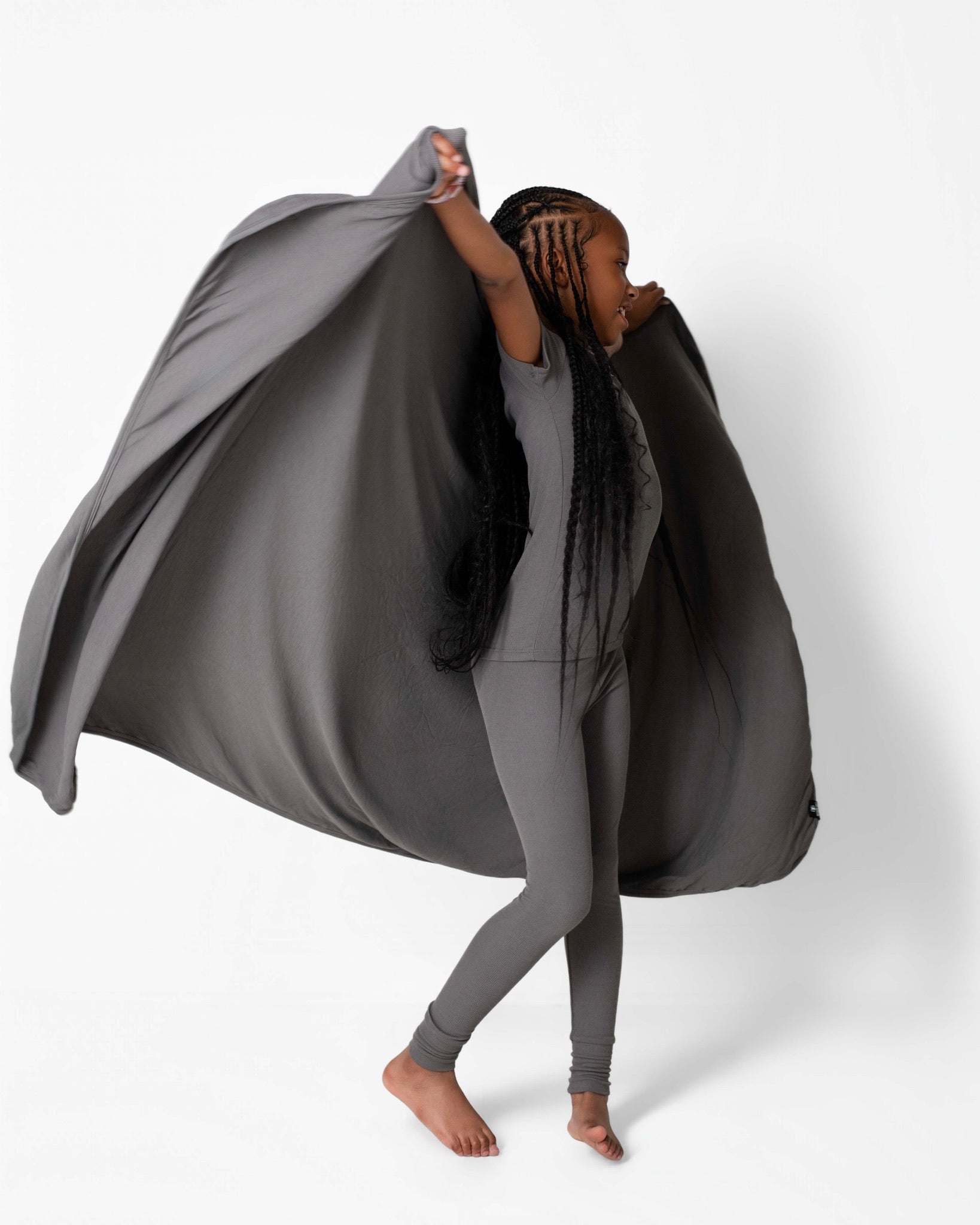 2 pc Loungewear Set in Ribbed Stormy