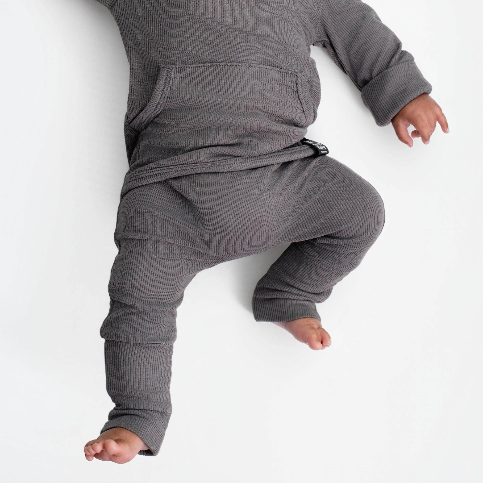 Front Opening Ready Set Romper® in Ribbed Stormy