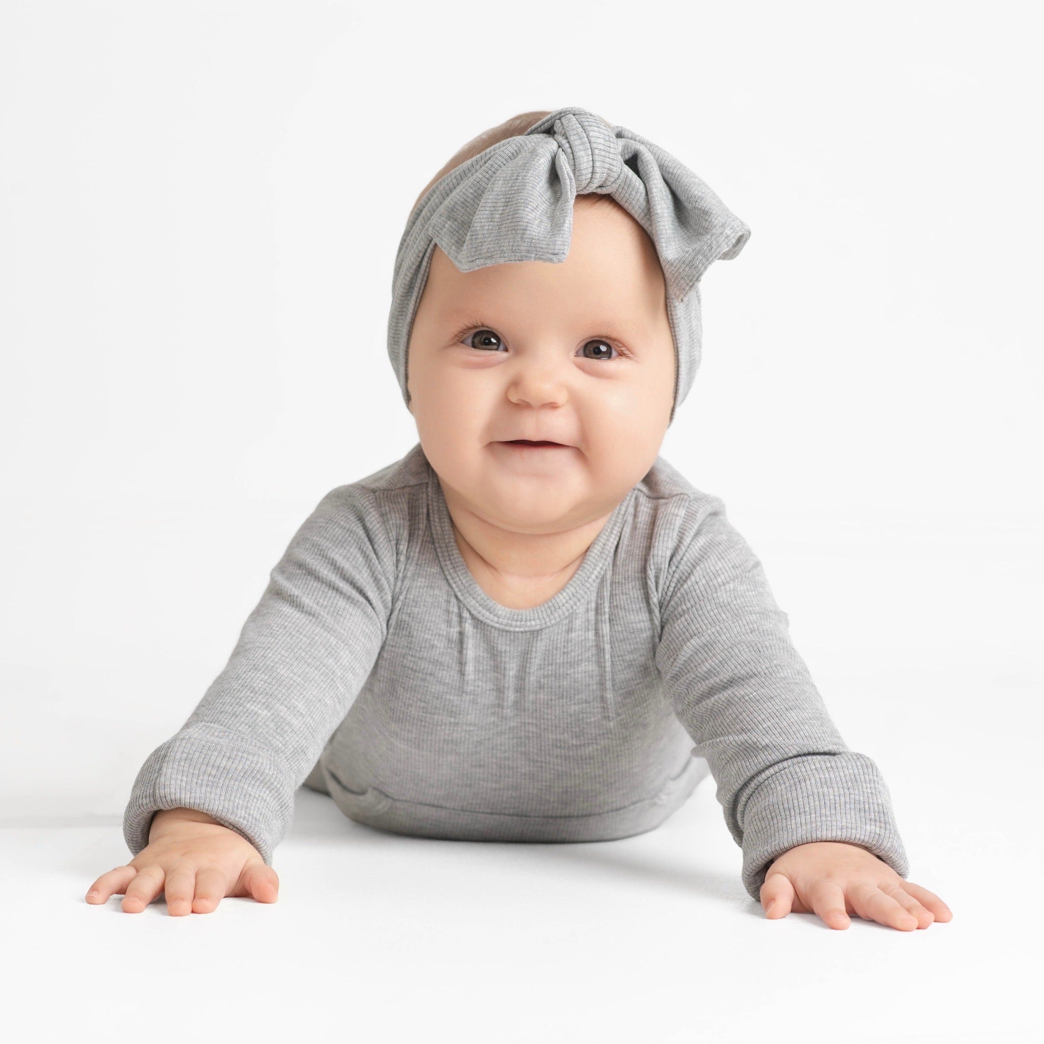 Headwrap in Ribbed Heather Grey